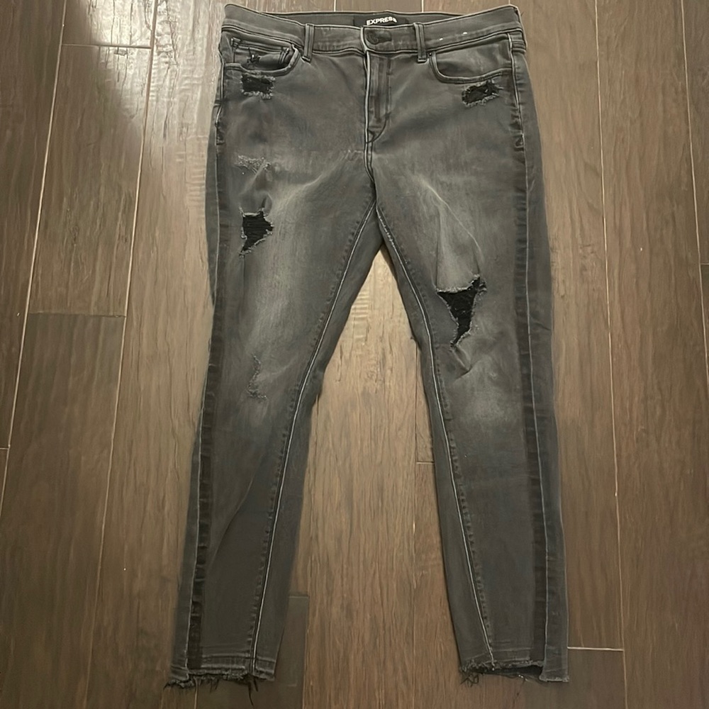 Express womens jeans stretch ankle legging midrise -12R